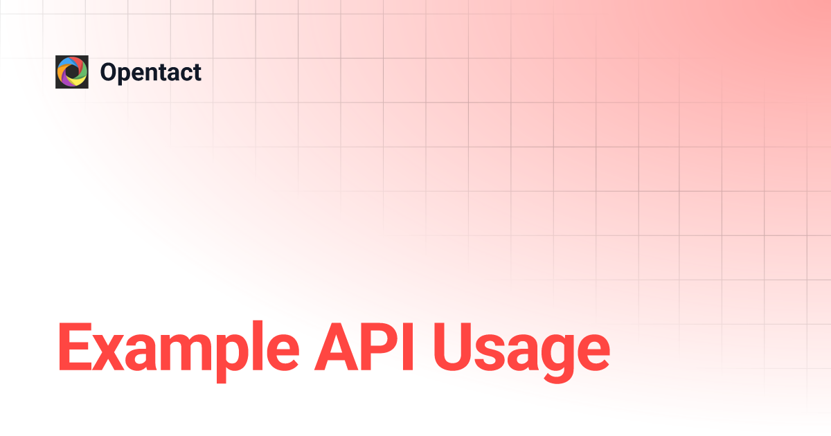 Example API Usage | Opentact